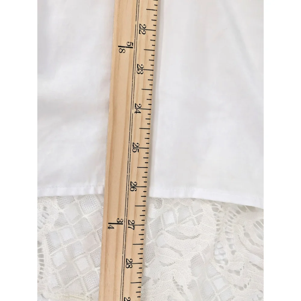 Chico's Lace Crochet High Low Tunic White Sz XL Boho Peasant Beachy - Picture 10 of 11